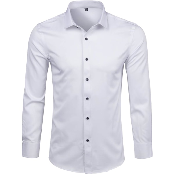 OYAA Slim Fit Slim Fit Långärmad Smoking Klänning Skjortor/Prom Performing Shirts Zgcl01-vit XX-Large