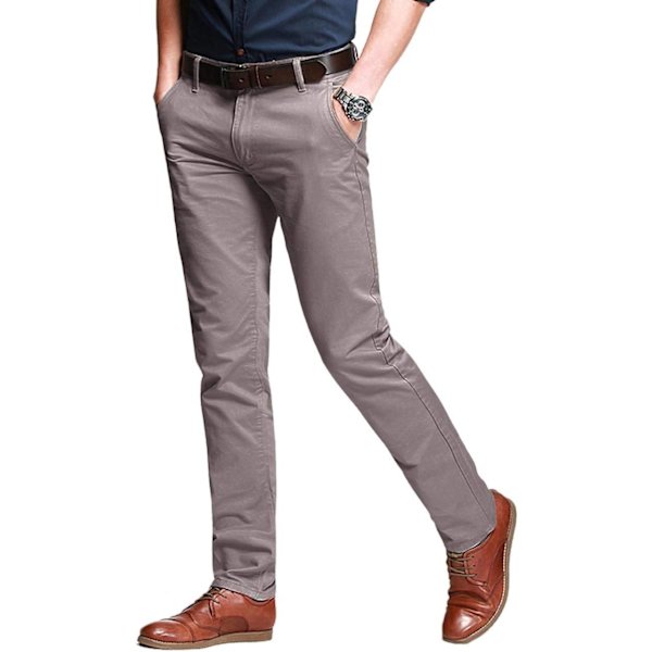 ch herr Slim Tapered Stretchy Casual Pants 8106 Light Khak 38W x 31L