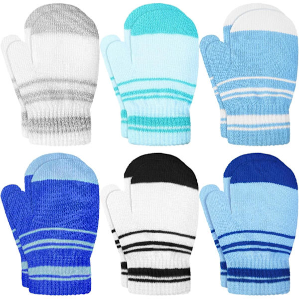 airs Vinter Barnvantar Varma Stickade Småbarnsvantar Babyvantar Mjuka Tjocka Stretchiga Vantar Vantar för Pojkar Flickor 1-4 År Färsk Färg Vantar