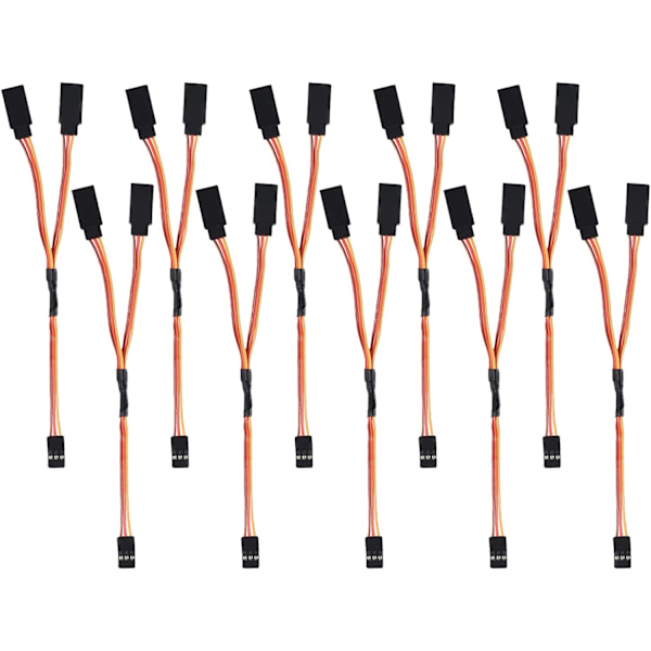 NN 10 st 3-stifts JR Servo förlängningskabel 1 JR hane till 2 hona JR Y-sele Servo kabel för RC bilar lastbilar flygplan Serv 10 st Y-typ