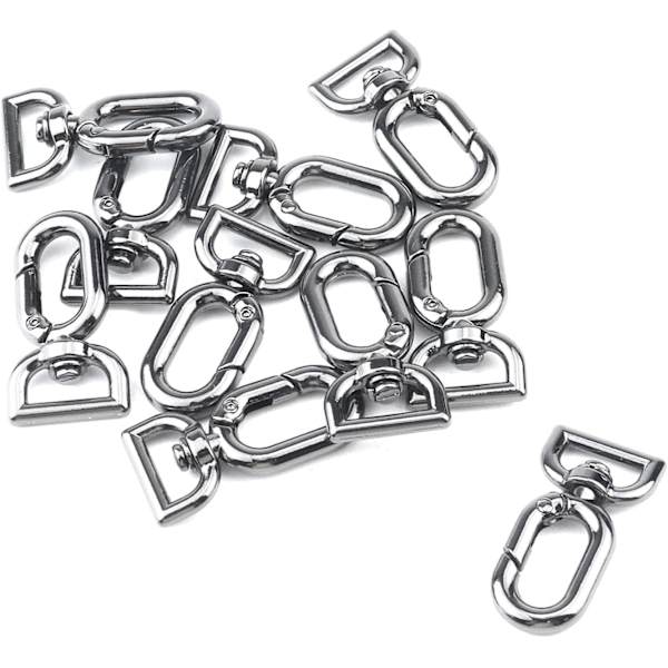 hall 10PCS Metall Swivel Hummerlås Klo Swivel Clip Böjd Oval Hummerlås Trigger Clips Snäpphakar Push Gate Snap Gunblack 0.5\" D-ring