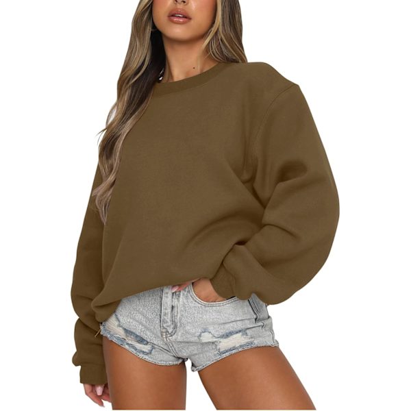 way&EC Dam långärmad tröja casual crewneck oversized pullover hoodies höst toppar