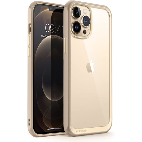 CASE Unicorn Beetle Style Fodral Designad för iPhone 13 Pro (2021 Release) 6.1 Tum, Premium Hybrid Skyddande Genomskinligt Fodral  Tan