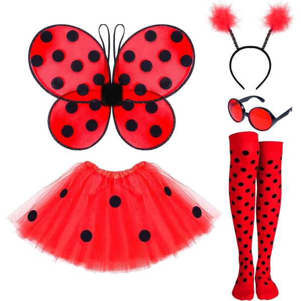 INIOR Bi-dräkt accessoarer Tutu kjol Bi vingar antenn pannband randiga knä lårhöga ben cosplay festgåvor