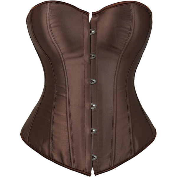 upoo Korsett Toppar för Kvinnor Plus Size Renässans Korsett Snörning Korsett Bustier Korsett Brun 6X-Large