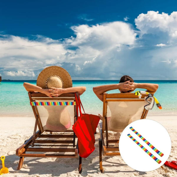 el Bands för strandstolar, 2 st elastiska silikonhandduksklämmor för fritidsstolar, multifunktionella vindtäta, för resor, vid havet (R