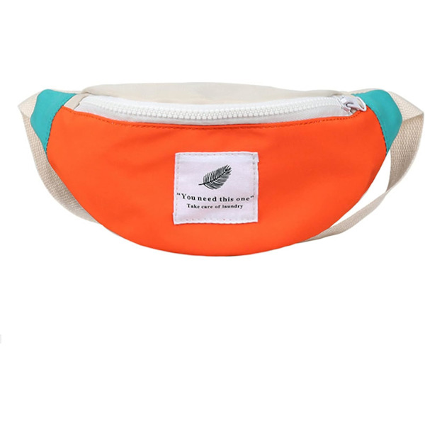 dlers Barn Canvas Fanny Pack Justerbar Midjeväska Liten Crossbody Väska för Pojkar Flickor, Ljusgul, one size Orange