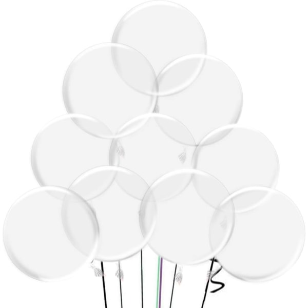 Bloons-Miotlsy Transparenta runda ballonger12 st Återanvändbara genomskinliga plastballonger för bröllop, födelsedag, Halloween, juldekoration
