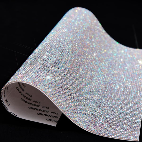 ng Rhinestone Sheets, Glitter Rhinestone Stickers Självhäftande för DIY Craft, Gem Sheet för Bil Dekoration, 9.4 x 7.9 I Ab Färg