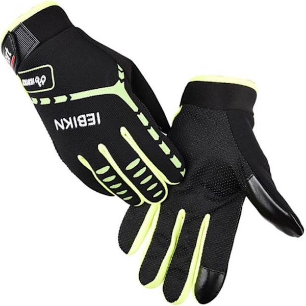 5 Cykelhandskar Cykelhandskar Mountainbikehandskar MTB Cykel Smutscykelhandskar Hel Finger Touch Screen Anti-Slip Shoc Grön