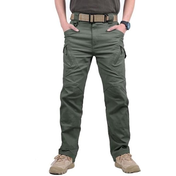 UOY IX9 Soldier Tactical Vattentäta Byxor Utomhus Strid Vandring, Taktiska Ripstop Cargobyxor, Utomhus Vandring Arbetsbyxor Gröna 3X-Large