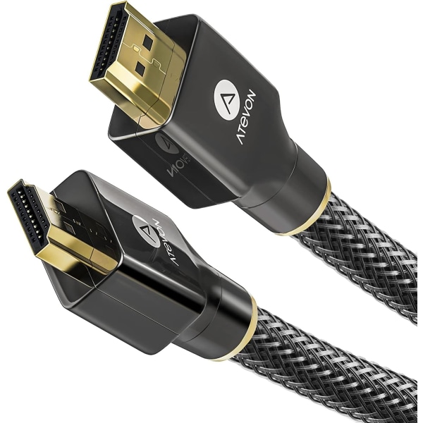 Avon 4K HDMI-kabel 6 fot [4K@60Hz, 2K@240Hz] - Höghastighets 18Gbps HDMI 2.0-kabel - HDR, 3D, 2160P, 1080P, Ethernet - 28AWG flätad HDMI-kabel - Audio Re