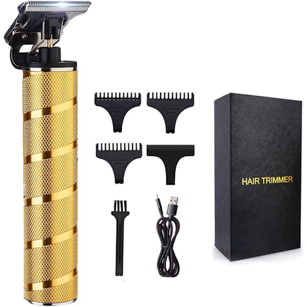 N Sladdlösa Trimmers Hårklippare, Professionella Ornate T-Blade Trimmer Clippers Edgers för Män Vattentäta Trådlösa Barber Trimmers Liners Guld