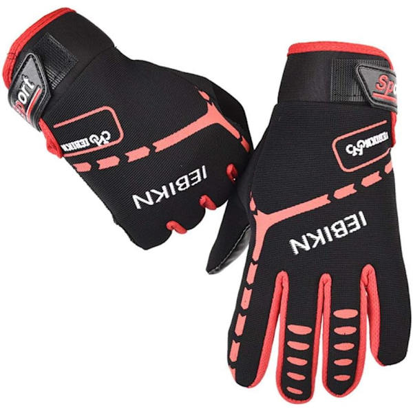 5 Cykelhandskar Cykelhandskar Mountainbikehandskar MTB Cykel Smutscykelhandskar Hel Finger Touch Screen Anti-Slip Shoc Röd