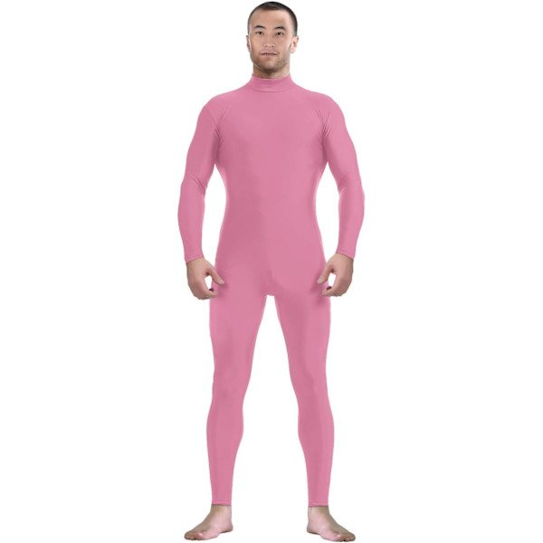 ler herr- och damspandex utan huvud och utan handskar strumpor Zentai kostym body stretchy cosplay unitard body su rosa X-Large