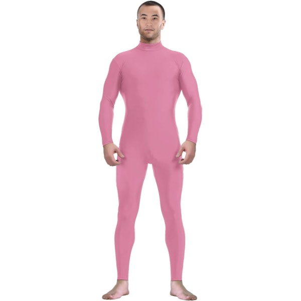 ler Spandex för män och kvinnor utan huvud och utan handskar Strumpor Zentai Costume Body Stretchy Cosplay Unitard Body Su Pink Medium
