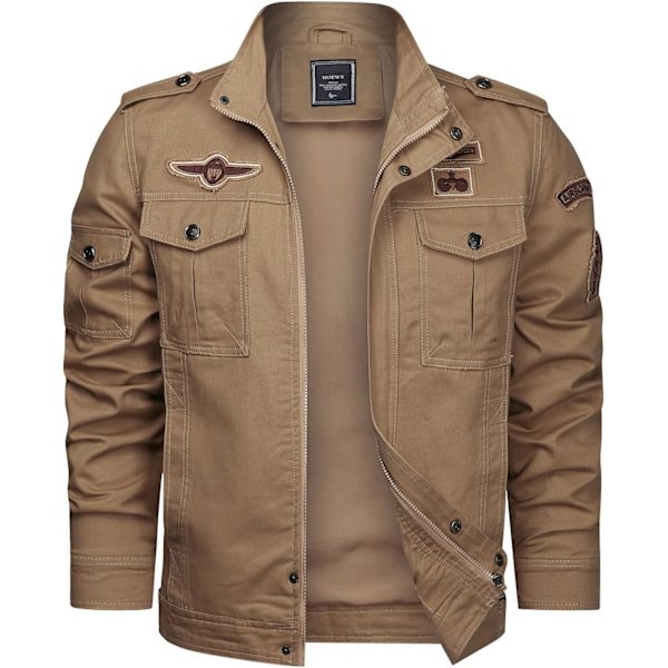EWE Herr Militärjacka Utomhus Lätt Bomullsjacka Casual Bomberjacka 802#khaki X-Large