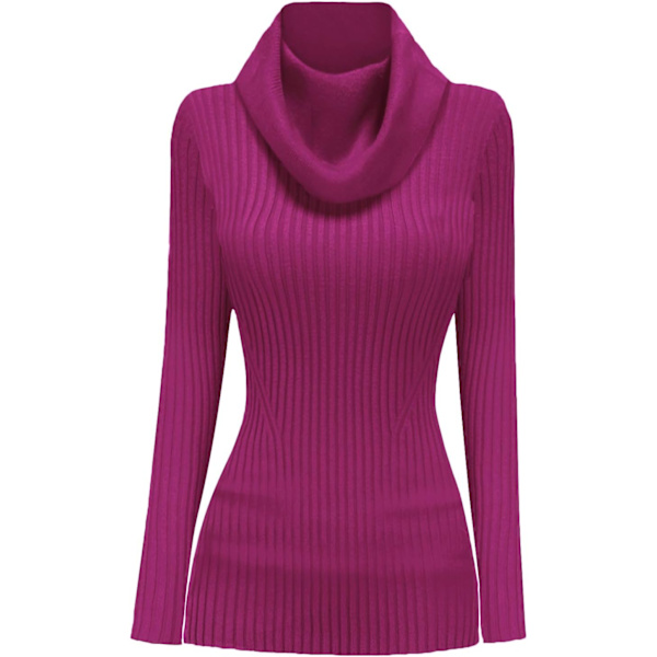 Kvinnors stretchiga krage stickad långärmad slim fit bodycon sexig tröja krage Lightp X-Small