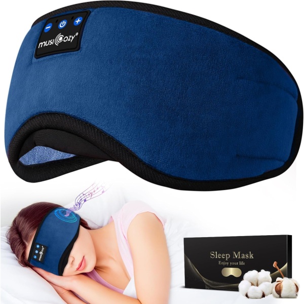 ICOZY Sömnhörlurar, Sömnhörlurar Bluetooth Sömnmask med Bluetooth Hörlurar, Aid Sleep Light Blackout Sleeping Eye Mask Hörlurar för