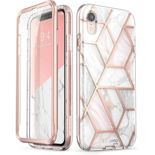 lason Cosmo Full-Body Glitter Bumper Case för iPhone XR 2018 Release, Marmor, 6.1\" Marmor