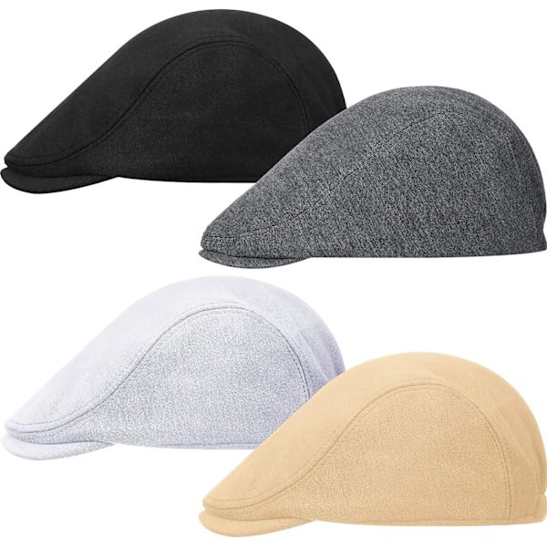 ieces Herr Flat Cap Gatsby Newsboy Hat Körning Cabbie Jakt Cap Svart, Mörk Gra Medium