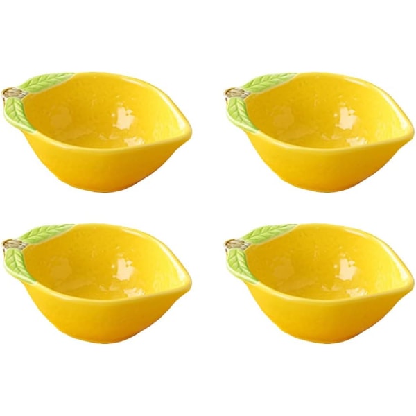 acona 4st Keramiska förrättstallrikar Citronformade sidorätter Kryddplattor Citron
