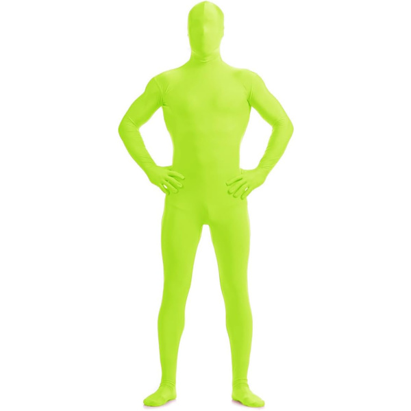ler herr- och damspandex helkropp zentai kostym body ljusgrön XX-Large