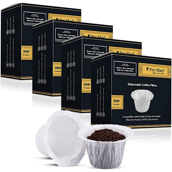 Dposable Coffee Filters 360 Counts Coffee Filter Paper för Keurig Brewers Single Serve 1.0 och 2.0 Använd med alla märken K Cup Filter (1)