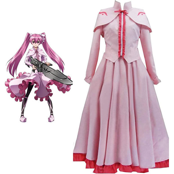 För Cosplay Akame Ga Kill! Night Raid Mine Rosa Lolita Klänning För Cosplay Kostym Anime och Manga För Cosplay Outfit Halloween Klänning  X-Large