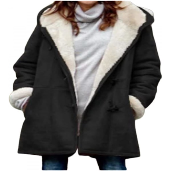 ucdy Tröjor för kvinnor, vinterrockar för kvinnor bekväma luddiga fleece ytterkläder långärmad varm kofta lös kappa jackor