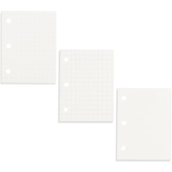 ack Mini Binder Filler Paper Planner Refills 3 Hål Stansade Refill Paper Lösbladspapper för Mini 3 Ring Refillable N Mini Storlek