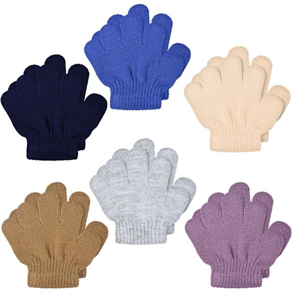 airs Vinter Barnvantar Varma Stickade Småbarnsvantar Babyvantar Mjuka Tjocka Stretchiga Vantar Vantar för Pojkar Flickor 1-4 År Flerfärgade 1-4 År