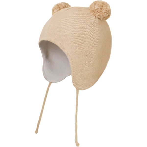 racy Baby Toddler Vinterhattar Varma Öronlapp Mössa Barn Pom Knit Hat Khaki 6-12 Månader