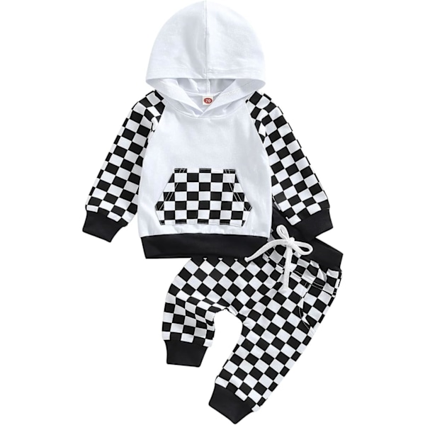 esoull Pojk Kläder Patchwork Sweatshirts Långärmad Toppar Solida Byxor Outfit Höst Vinter Baby Huvtröja Kläder Set