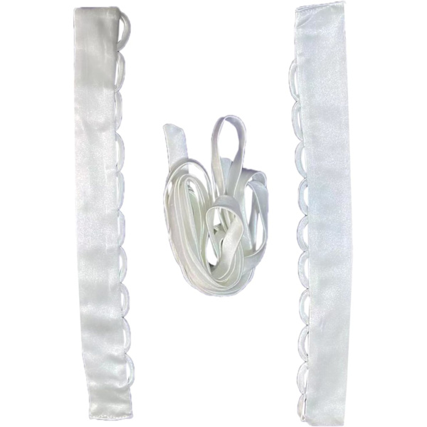 MVMV Bröllopsklänning Korsett Kit Loopar Justerbar Satin Korsett Baksida Kit Snörband Band Slipsar för Bankett Aftonklänning Vit 10 tum
