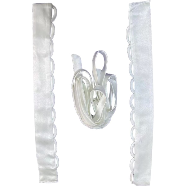MVMV Bröllopsklänning Korsett Kit Loops Justerbar Satin Korsett Ryggsats Snörband Slipsar för Bankett Aftonklänning Ivory 10 tum