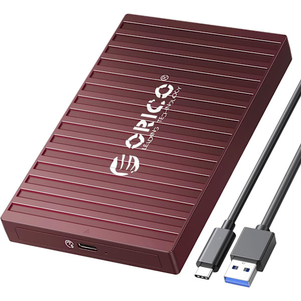 2,5\" hårddiskhölje, 6 Gbit/s USB 3.1 Gen 1 verktygslöst externt hårddiskhölje för 2,5 tum 7 mm/9,5 mm SATA HDD & SSD, stödjer UASP, med USB