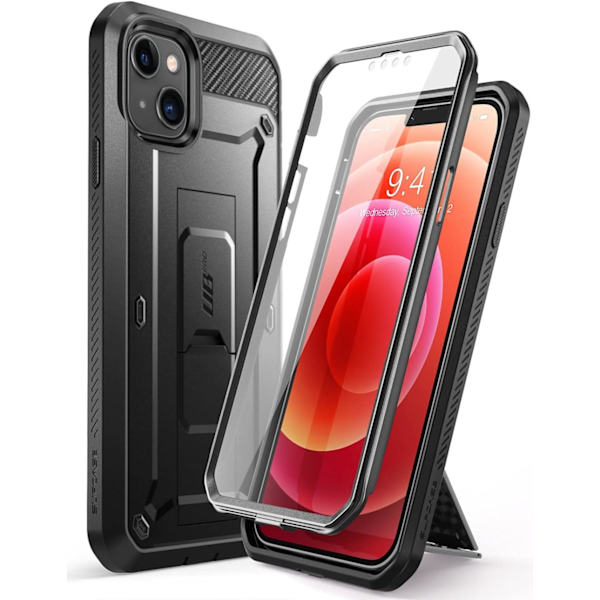 CASE Unicorn Beetle Pro Series Skal för iPhone 13 Mini (2021 Release) 5,4 tum, inbyggt skärmskydd helkropp Rugg Svart