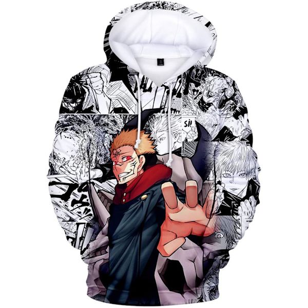 Jujutsu Kaisen Cosplay Pullover Hoodie Anime Manga Karaktär Merch Sweatshirt För Unisex Vuxen Liten-Medium