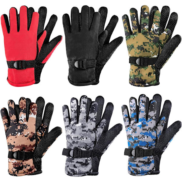 airs Vinter Vattentäta Skidhandskar Snowboard Snö Vantar Hel Finger Vantar Kamouflage Unisex Varma Handskar Utomhus Ridning  8,7 x 3,5 Tum