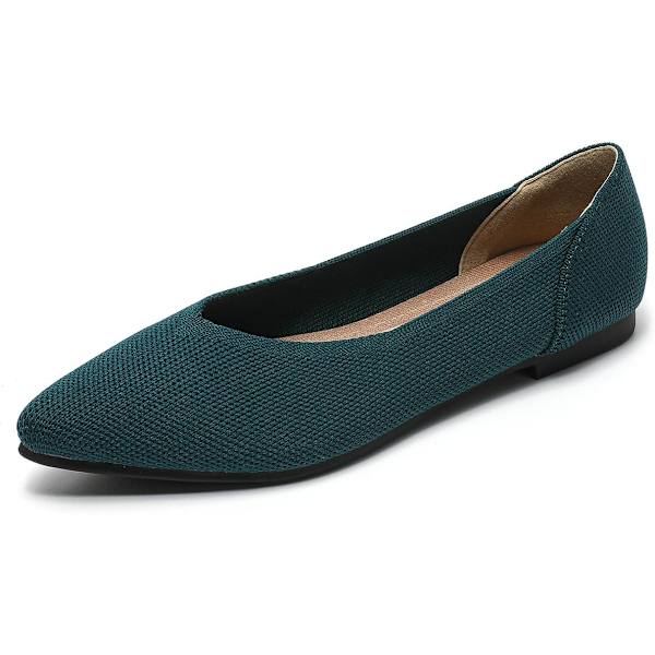wiss Damskor Ballerinaskor Bekväma Casual Dressy Skor, Arbets Ballerinaskor Kontorsskor Spetsiga Ballerinaskor Gröna 8.5 US