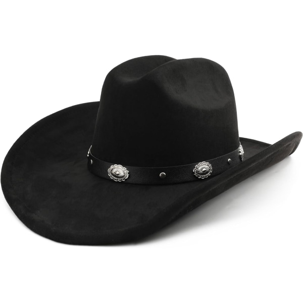 esh Vuxna Kvinnor Män Cowgirl Filt Bred Brätte Kostym Western Cowboyhatt