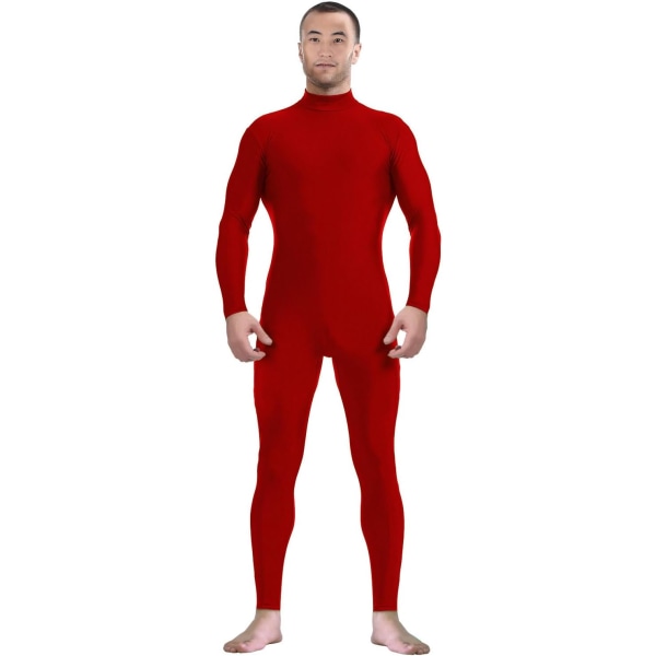 ler Spandex för män och kvinnor utan huvud och utan handskar Strumpor Zentai Costume Body Stretchy Cosplay Unitard Body Su Red Large