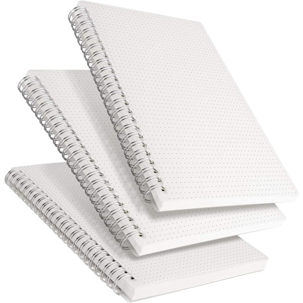 TACY Dot Grid Notebook Spiral med genomskinligt hårt omslag A5 3PCS  A5