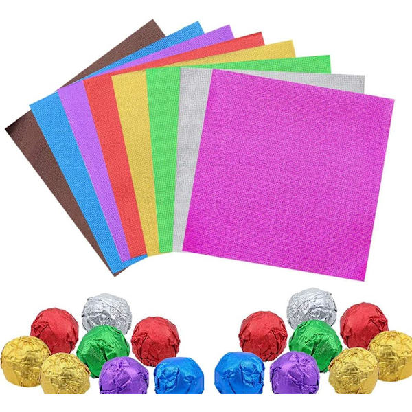 pcs foliegodisomslag (4x4\") foliegodisomslag aluminiumfoliepapper för DIY-godis och chokladförpackningar av Party/