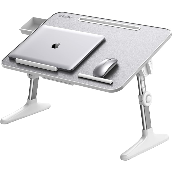Laptopstativ, hopfällbart laptopstativ för skrivbord, justerbart laptopstativ för 10\" - 17\" med förvaringslåda för att äta, arbeta, skriva, spela, rita