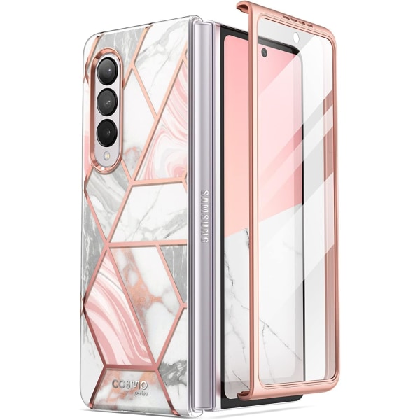 lason Cosmo Series- case för Samsung Galaxy Z Fold 3 5G (2021), Smal Elegant skyddande Bumper- case (marmor) Marmor