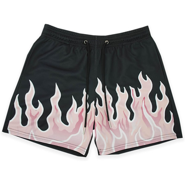 MLEMON Herr Basket Shorts Casual Träning Athletic Shorts Mesh Flame Grafisk Print Löpning Korta Byxor