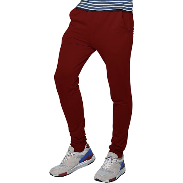 ch Herr Elastisk Midja Jogger Sweatpants Casual Byxor #5054 Claret 36