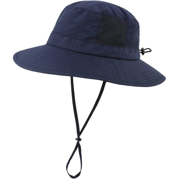 racy Barn Kids UPF50+ Solhatt med bred brätte Solskyddande hatt för pojkar flickor Marinblå 1-3T